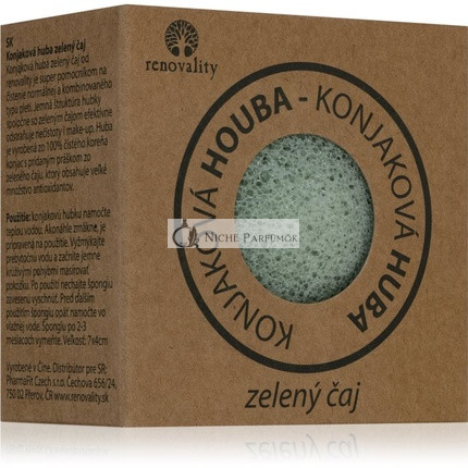 Renovality Konjac Gombafürdő Zöld Tea Tisztító Szivacs, 7x4 cm