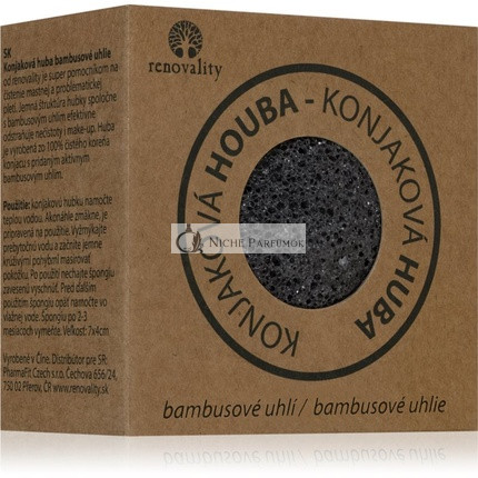 Renovality Konjac Gomba Bambuszénás Tisztító Szivacs - Méret: 7x4 cm