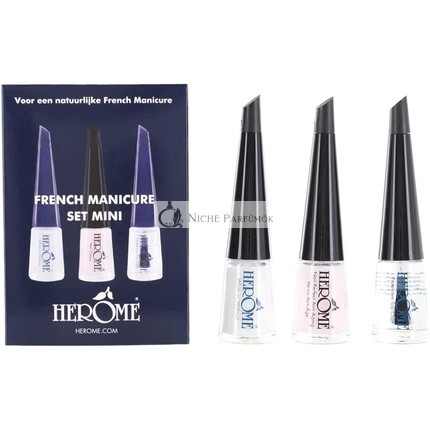 Herome Französisches Maniküre-Set Mini 3x4ml 3-Schritte Französisches Maniküre-Set Enthält Klaren Rosafarbenen Nagellack Aufheller und Top Coat Reisegröße Set Rosa