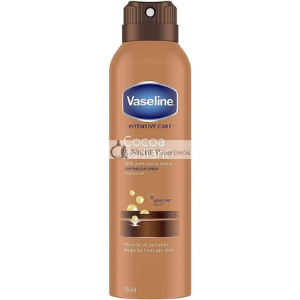 Vaseline Intensive Care Cocoa Radiant Spray Feuchtigkeitscreme für Sehr Trockene Haut, 190ml