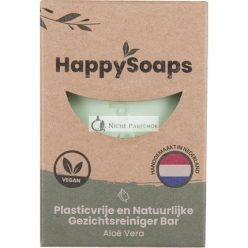   Happysoaps Arctisztító Szappan & Sminklemosó - Aloe Vera - Puha, Tápláló és Kellemes Illatú - 100% Műanyagmentes, Vegán és Természetes - 70g