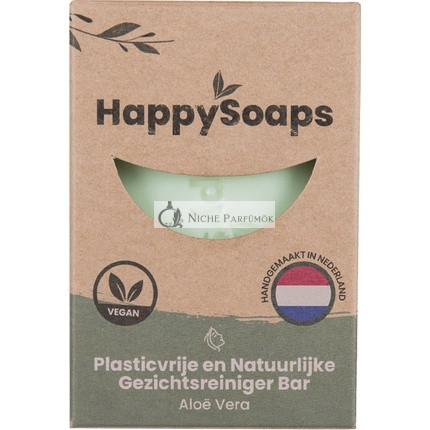 Happysoaps Arctisztító Szappan & Sminklemosó - Aloe Vera - Puha, Tápláló és Kellemes Illatú - 100% Műanyagmentes, Vegán és Természetes - 70g