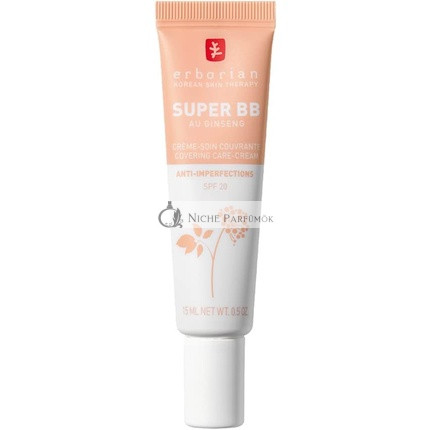 Erborian Super BB Cream mit Ginseng, Vollabdeckende BB Cream für zu Akne neigende Haut, 15ml
