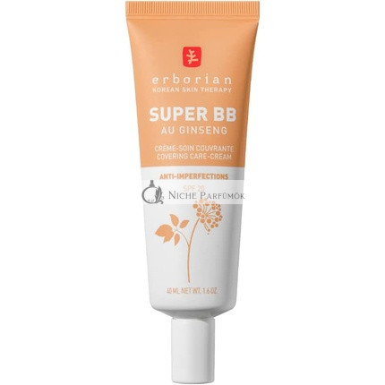 Erborian Super BB Cream mit Ginseng Vollständige Abdeckung BB Cream für Akneanfällige Haut, 40ml