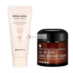   MIZON All-in-One Schnecken Reparaturcreme und Orga Real Barrier Creme Bundle - Unreinheiten- und Faltenpflege 75ml