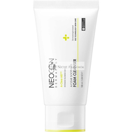 DERMALOGY by NEOGENLAB A-Clear Nyugtató Habzó Tisztító 100ml - Pórusok és Sebum Tisztító Hab Akne Hajlamos Bőrre, Szalicilsavval, Teafaolajjal, Centella Asiatica-val
