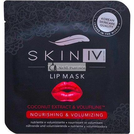 Skin IV Koreai Bőrápolás Tápláló és Volumennövelő Ajakmaszk Lemez Kókusz Kivonattal és Volufiline-nal, 3g