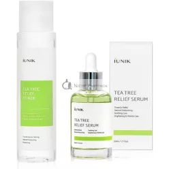   iUNIK Tea Tree Relief Gesichtswasser und Natürliches Serum zur Aknebehandlung