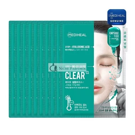 MEDIHEAL Capsule 100 BIO Seconderm CLEAR α Maskenpackung, 23ml + HYALURONIC 4ml