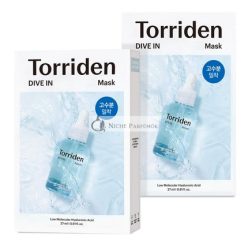   Torriden DIVE-IN Hyaluronsäure Gesichtsmaske für empfindliche trockene Haut, parfumfrei, alkoholfrei, ohne Farbstoffe, vegan, tierversuchsfrei, koreanische Hautpflege