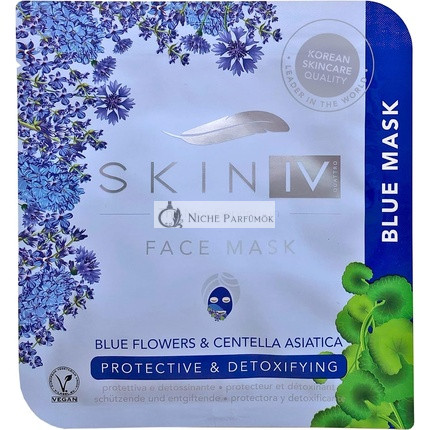 Skin IV Koreai Védő és Méregtelenítő Arcpakolás Kék Virágokkal és Centella Asiatica - 25ml