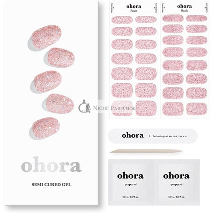 ohora Halbgehärtete Gel-Nagelstreifen Pixie Dust - Funktioniert mit Allen Nagellampen Salonqualität Langanhaltend Einfach Anzuwenden und Entfernen - Enthält 2 Vorbereitungs-Pads, Nagelfeile und Holzstäbchen