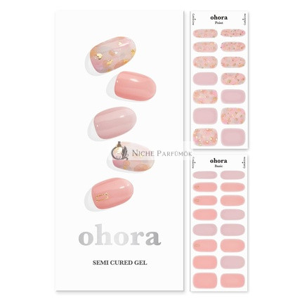 ohora Halbgeheilte Gel-Nagelstreifen N Fauler Sonntag - Funktioniert mit allen Nagellampen, Salonqualität, Langanhaltend, Einfach anzuwenden und zu entfernen - Enthält 2 Vorbereitungs-Pads, Nagelfeile und Holzstäbchen Rosa