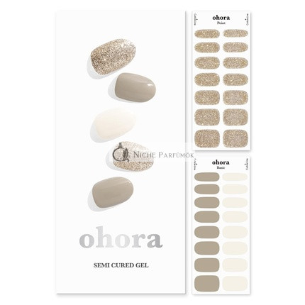 ohora Halbfertige Gel-Nagelstreifen N Gold Coast - Salonqualität Langanhaltend Leicht Anzuwenden und Entfernen Glitzer - Enthält 2 Vorbereitungs-Pads, Nagelfeile und Holzstock