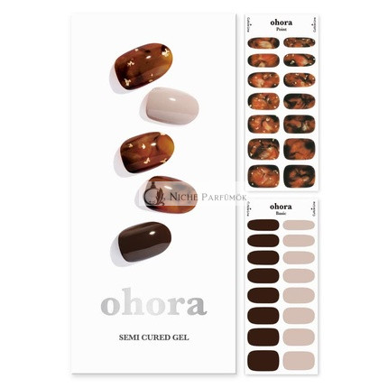 ohora Halbgeheilte Gel-Nagelstreifen N Brown Sugar - Funktioniert mit UV-Nagellampen, Salonqualität, Langanhaltend, Einfach anzuwenden und zu entfernen - Enthält 2 Prep-Pads, Nagelfeile und Holzstäbchen