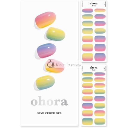ohora Semi-Cured Gel-Nagelstreifen N Pastel, 2 Prep-Pads, Nagelfeile und Holzstab,