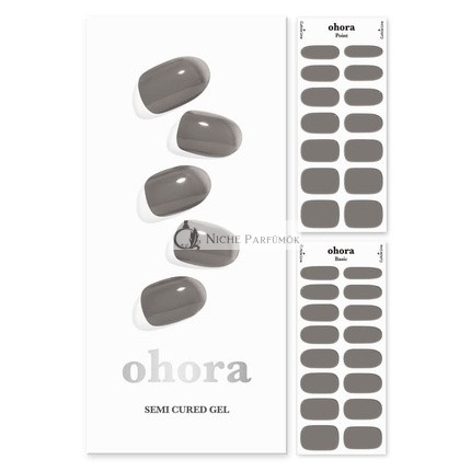 ohora Halbgehärtete Gel-Nagelstreifen N Tint Schwarz - Funktioniert mit allen Nagel-Lampen Salonqualität Langanhaltend Einfach anzuwenden und zu entfernen - Enthält 2 Prep-Pads, eine Nagelfeile und einen Holzstab