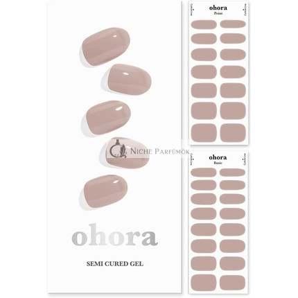 ohora Semi Cured Gel Nagelstreifen in Creme Beige - 2 Vorbereitungs-Pads, Nagelfeile und Holzstäbchen, 10g