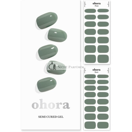ohora Semi Cured Gel Nail Strips N Cream Leaf - Salonqualität, Langanhaltend, Einfach Aufzutragen und Entfernen Grün