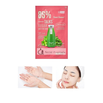 MISSHA Talks Vegan Squeeze Sheet Mask Power Cleanse Vegán Arcpakolás Impur Bőrre, 1 db