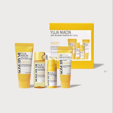 SOME BY MI Yuja Niacin Anti Blemish Starter-Kit Reinigung 30 ml, Toner 30 ml, Serum 10 ml, Creme 20 ml