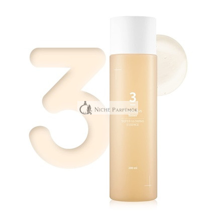numbuzin No.3 Szuper Ragyogó Esszencia Toner Fermentált Összetevőkkel, Niacinamiddal és Galaktomycetes-szel a Ragyogó Bőrért, 200ml