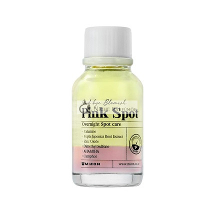 [Mizon] Good Bye Blemish Pink Spot Éjszakai Foltkezelő Kalamin, Kámfor, AHA, BHA 19ml