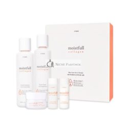   ETUDE Moistfull Collagen Bőrápoló Készlet 2 Darabos Különleges Kiadás Szuper Mély Hidratáló Hatású Arctej Toner Koreai Bőrápoló Készlet