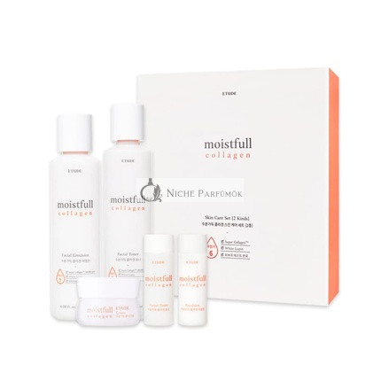 ETUDE Moistfull Collagen Bőrápoló Készlet 2 Darabos Különleges Kiadás Szuper Mély Hidratáló Hatású Arctej Toner Koreai Bőrápoló Készlet