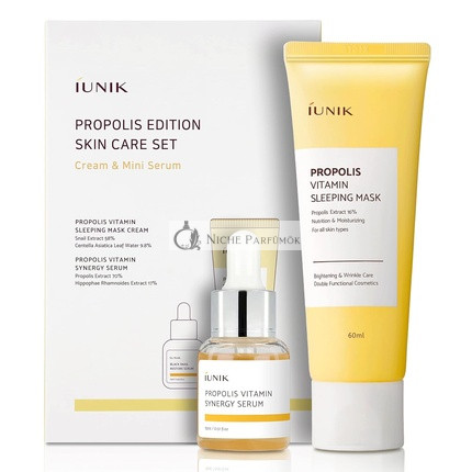 iUNIK Propolis Edition Hautpflege-Set Schlafmaske 60ml & Mini-Serum 15ml - Befeuchtend und revitalisierend