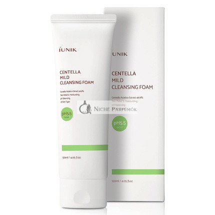 IUNIK Centella Mild Habfürdő arctisztító, 120 ml, 49,9% Centella Asiatica kivonattal