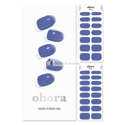 ohora Semi Cured Gel Nagelstreifen N Tint Bluesy - Salonqualität, Langanhaltend, Einfach Anzuwenden und Entfernen - Enthält 2 Vorbereitungs-Pads, Nagelfeile und Holzstäbchen, Blau