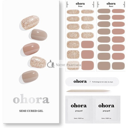 ohora Halbgetrocknete Gel-Nagelstreifen N Carmel - Funktioniert mit Allen Nagellampen Salonqualität Langanhaltend Einfach Aufzutragen und Entfernen - Enthält 2 Vorbereitungs-Pads Nagelfeile und Holzstäbchen