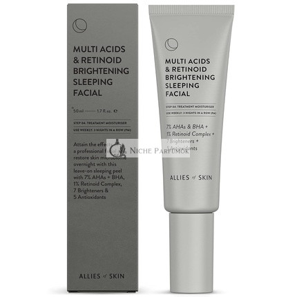 Allies of Skin Multi Acids & Retinoid Brightening Sleeping Facial, 50ml