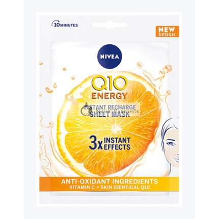 Nivea Q10 Energia Azonnali Feltöltő Arcmaska Antioxidáns C-vitaminnal
