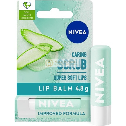 NIVEA 2in1 Aloe Vera Lippenpeeling 4.8g - Pflegender Lippenbalsam mit Aloe Vera und Vitamin E, Sanfte Exfoliation für super weiche Lippen
