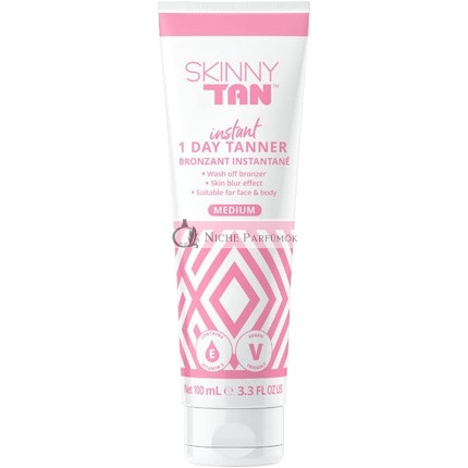 Skinny Tan Azonnali 1 Napos Barnító Arcra és Testre, Leöblíthető Bronzáló, 100ml